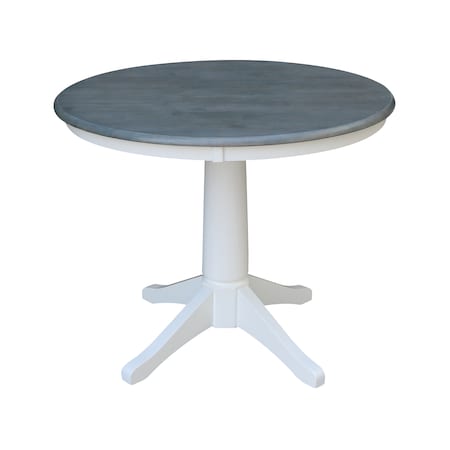 International Concepts Round 36 in Rd Top Ped Table, Dining Ht, White/Heather Gray, 36 W, 36 L, 29.9 in H, Wood K05-36RT-27B